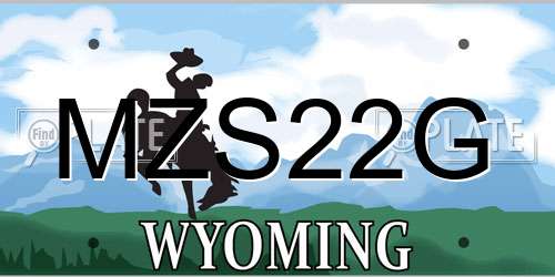 MZS22G Wyoming License Plate