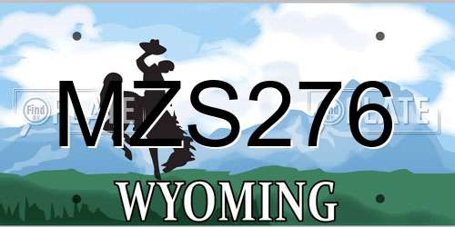MZS276 Wyoming License Plate