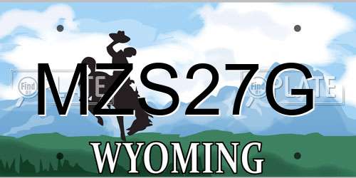 MZS27G Wyoming License Plate