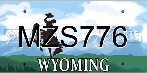 MZS776 Wyoming License Plate