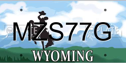 MZS77G Wyoming License Plate