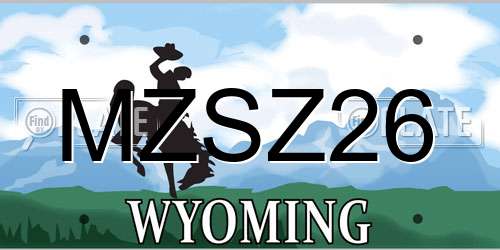 MZSZ26 Wyoming License Plate
