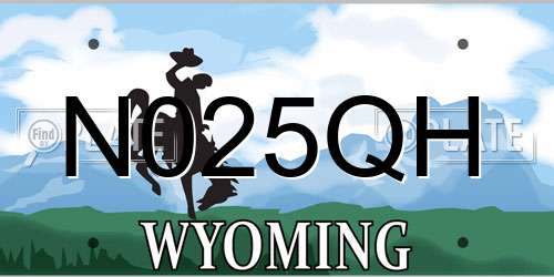 N025QH Wyoming License Plate