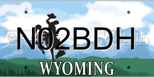 N02BDH Wyoming License Plate