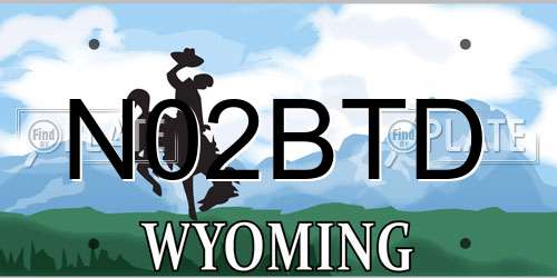 N02BTD Wyoming License Plate
