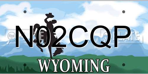 N02CQP Wyoming License Plate