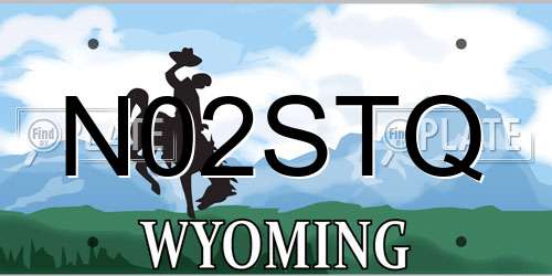 N02STQ Wyoming License Plate