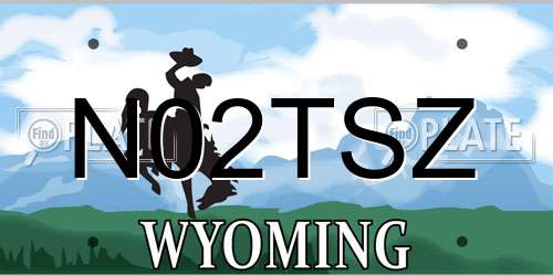 N02TSZ Wyoming License Plate