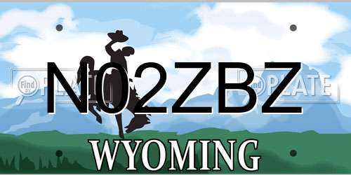 N02ZBZ Wyoming License Plate
