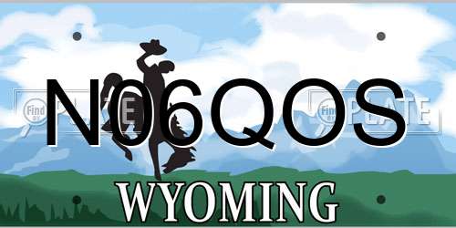 N06QOS Wyoming License Plate