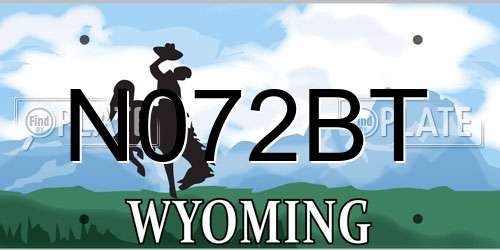 N072BT Wyoming License Plate