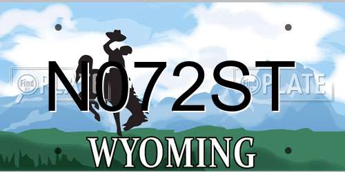 N072ST Wyoming License Plate