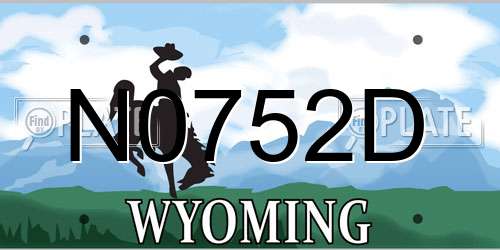 N0752D Wyoming License Plate
