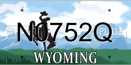 N0752Q Wyoming License Plate
