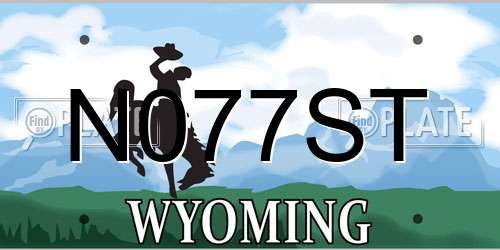 N077ST Wyoming License Plate