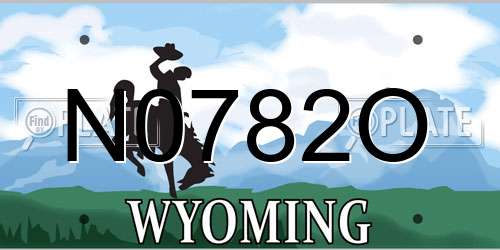 N0782O Wyoming License Plate