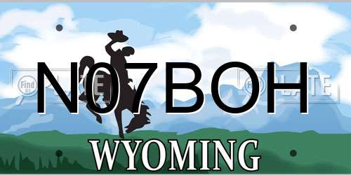 N07BOH Wyoming License Plate