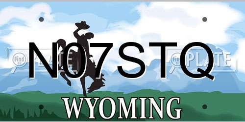 N07STQ Wyoming License Plate