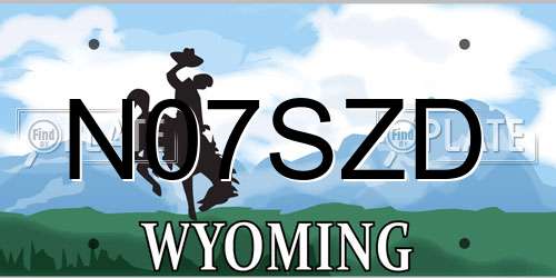 N07SZD Wyoming License Plate
