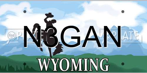 N3GAN Wyoming License Plate
