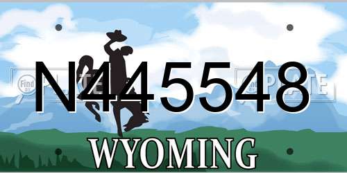 N445548 Wyoming License Plate