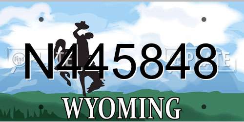 N445848 Wyoming License Plate