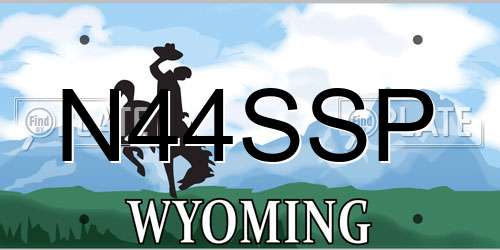 N44SSP Wyoming License Plate