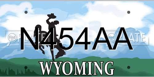 N454AA Wyoming License Plate