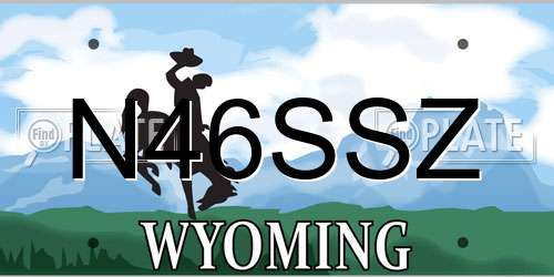 N46SSZ Wyoming License Plate