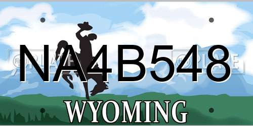 NA4B548 Wyoming License Plate