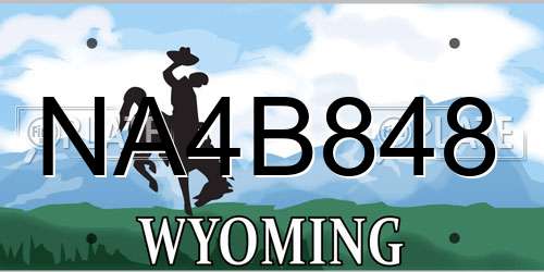 NA4B848 Wyoming License Plate