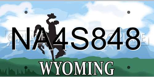 NA4S848 Wyoming License Plate