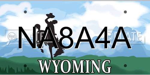 NA8A4A Wyoming License Plate