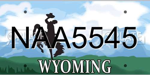 NAA5545 Wyoming License Plate