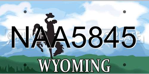 NAA5845 Wyoming License Plate