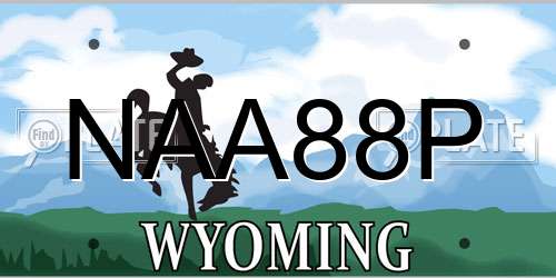 NAA88P Wyoming License Plate