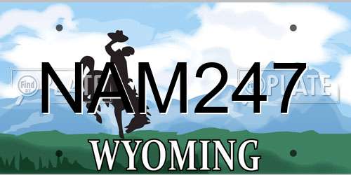 NAM247 Wyoming License Plate