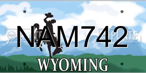 NAM742 Wyoming License Plate