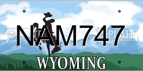 NAM747 Wyoming License Plate
