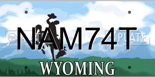 NAM74T Wyoming License Plate