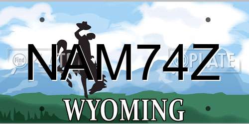 NAM74Z Wyoming License Plate