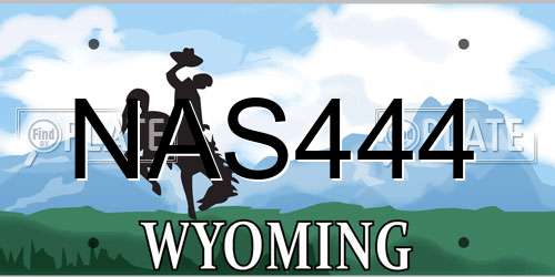 NAS444 Wyoming License Plate