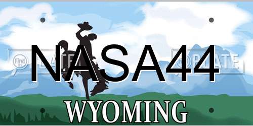 NASA44 Wyoming License Plate