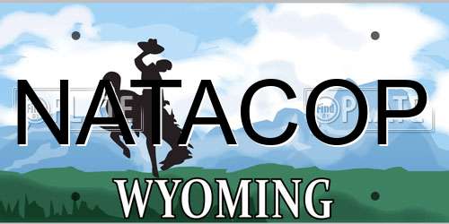 NATACOP Wyoming License Plate