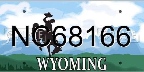 NC68166 Wyoming License Plate