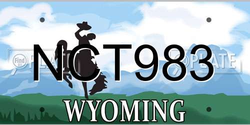 NCT983 Wyoming License Plate