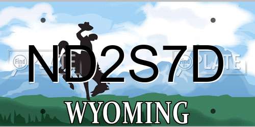 ND2S7D Wyoming License Plate