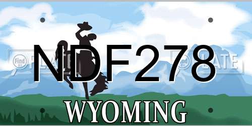 NDF278 Wyoming License Plate