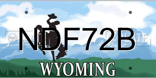 NDF72B Wyoming License Plate
