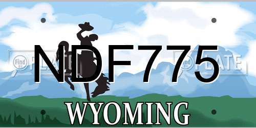 NDF775 Wyoming License Plate